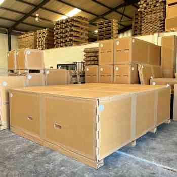 Furniture products packed on a paper pallet for shipment