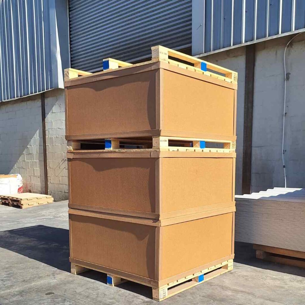 Custom paper pallet manufactured for export packaging