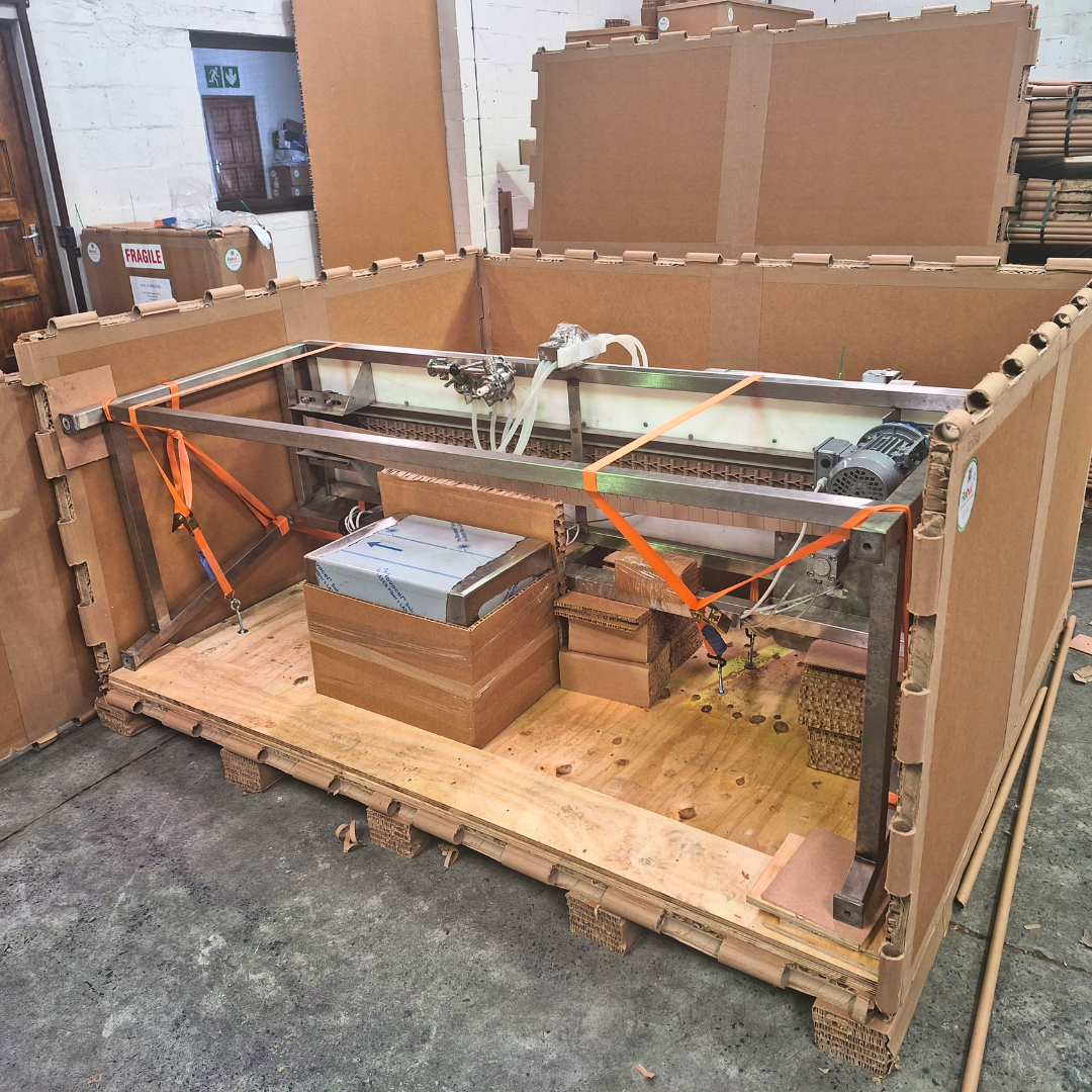 Custom heavy equipment packaging for safe machinery transport