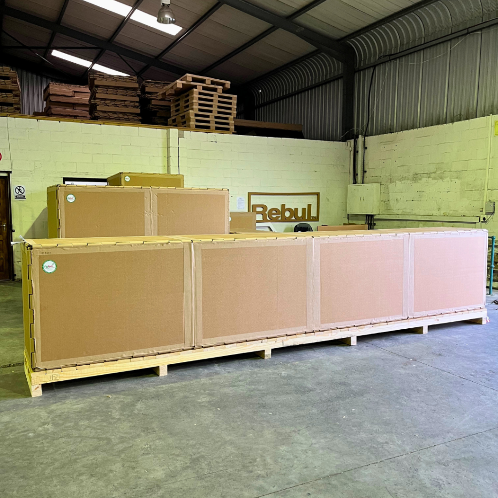 Custom palletized crate produced for industrial shipment