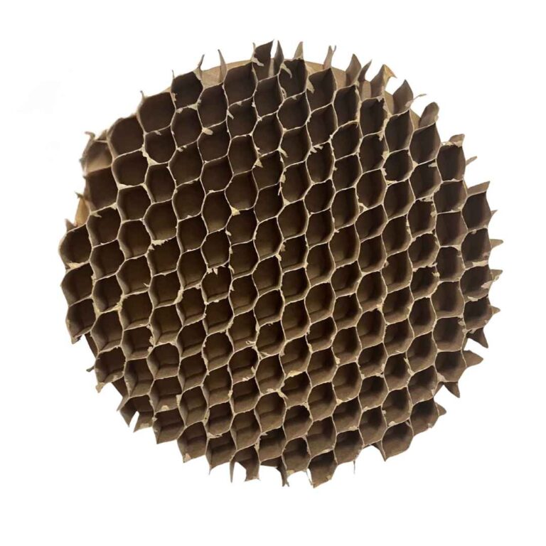 Expanded honeycomb paper core showing the cellular paper structure