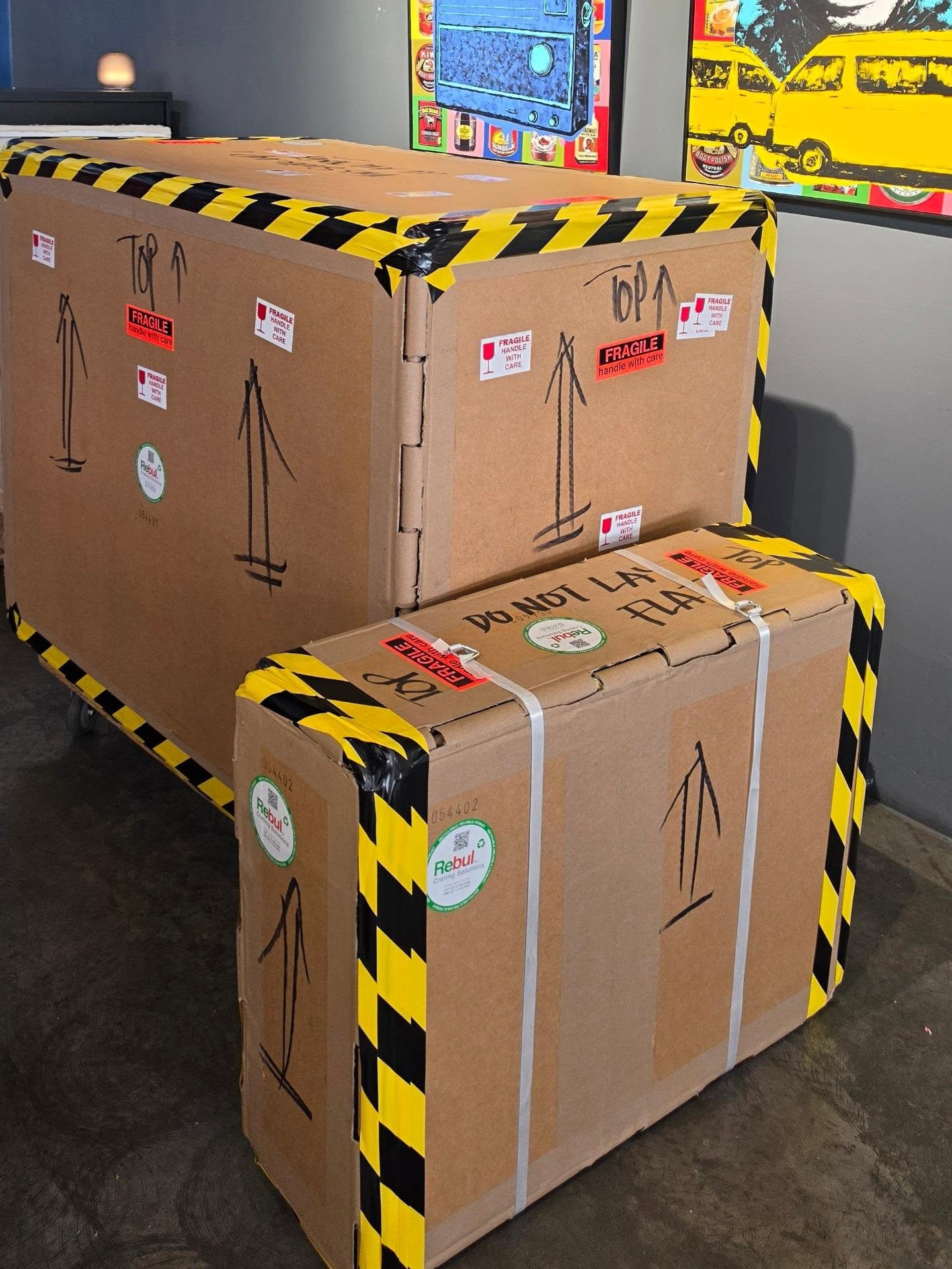 Protective industrial packaging prepared for export transport
